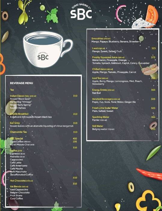 Menu at Surat Baking Company, Surat