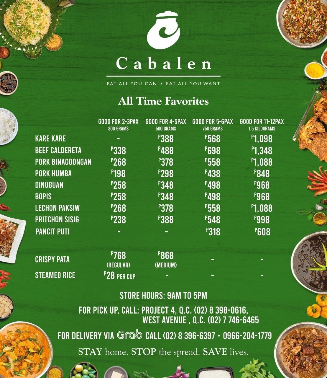 Menu at Cabalen All Time Buffets restaurant, Quezon City, 1104 Quezon City