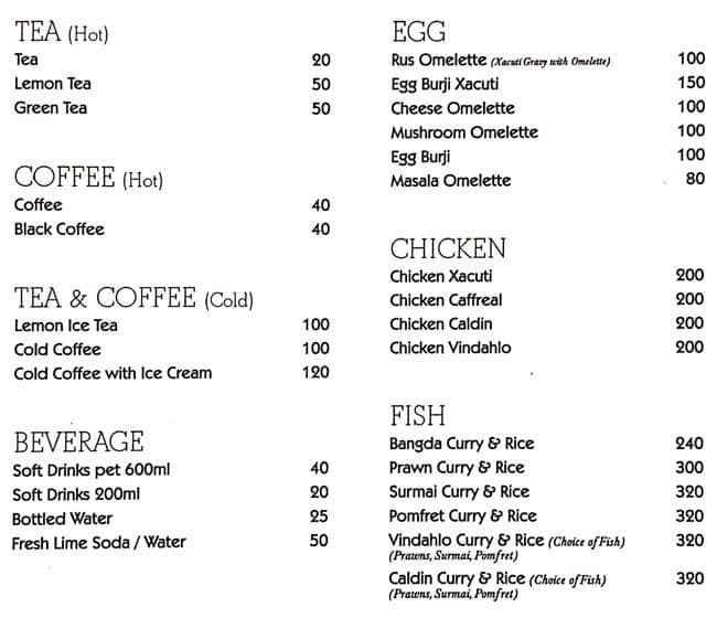 Cafe Goa Menu, Menu for Cafe Goa, Viman Nagar, Pune Zomato