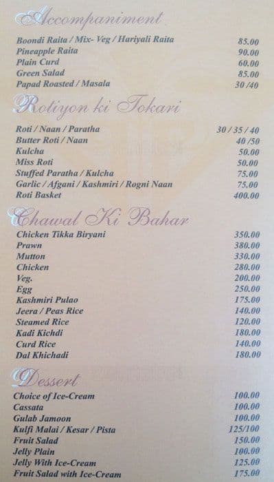 Gandharva Residency - Hotel - Banquets - Restaurant & Bar menu