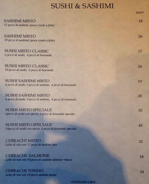 Menu di Basara - Sushi Restaurant - Corso Italia 