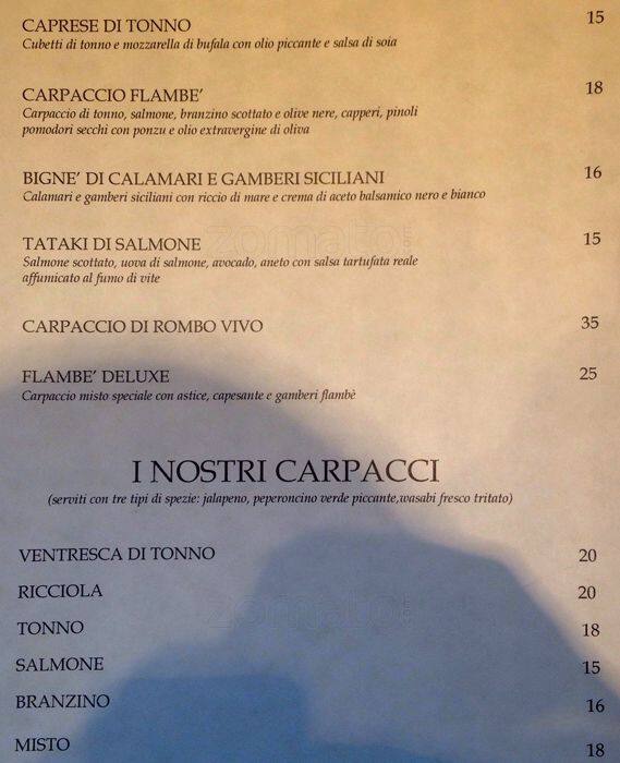 Menu di Basara - Sushi Restaurant - Corso Italia 
