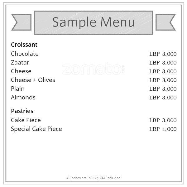 Patisserie Savoie Menu, Menu for Patisserie Savoie, Ashrafieh, Beirut