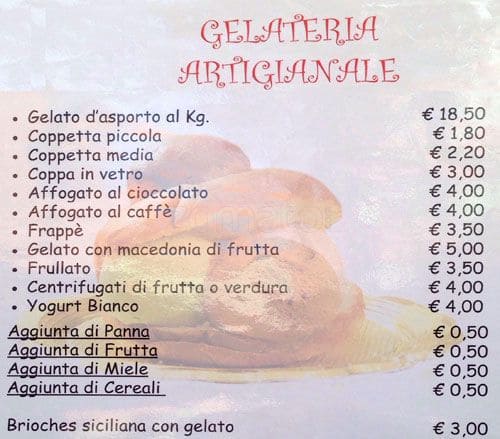 Menu di La Maison 