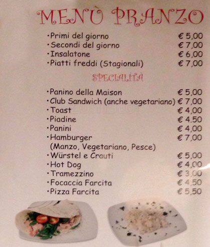 Menu di La Maison 