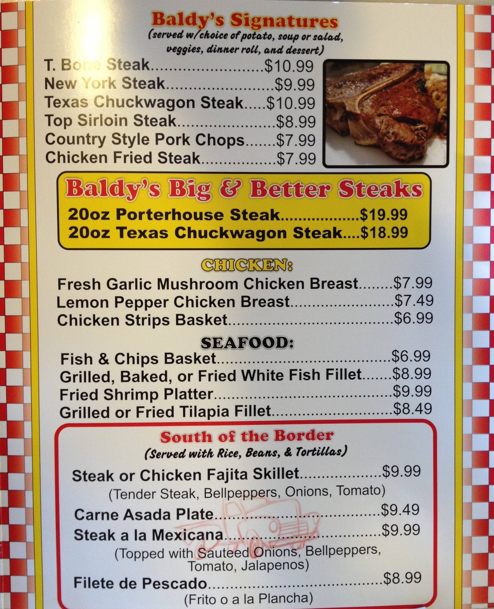 Baldy s Classic American Diner Menu Urbanspoon Zomato