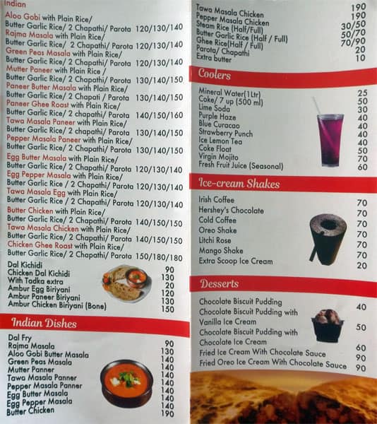 Menu of Basil Cafe Vidyaratna Nagar Manipal