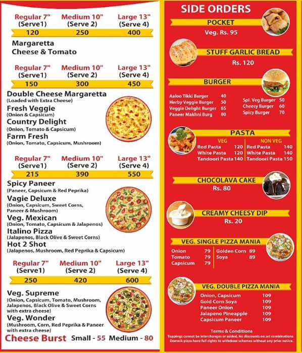 Menu at Domnik Pizza, Kharar, shop no 2