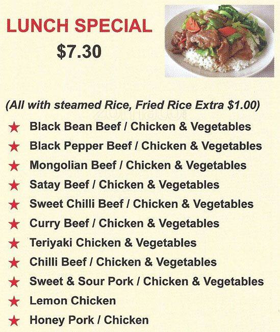 Menu at Noodle Land fast food, Mornington, 166 Main St