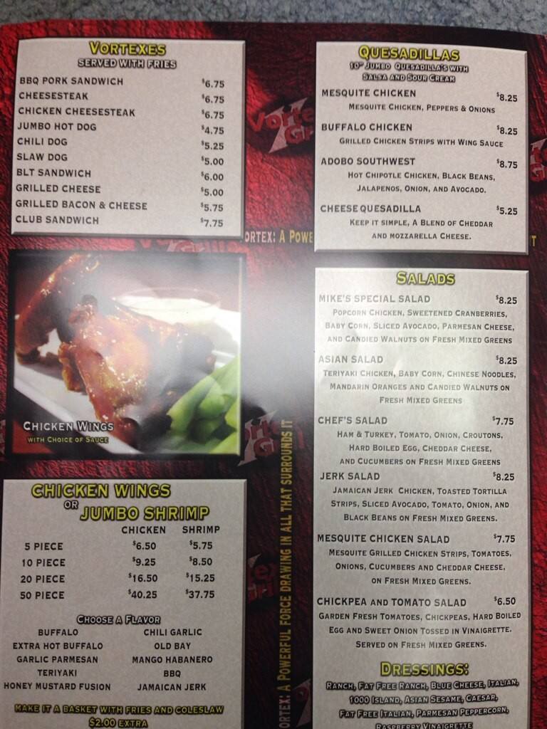 Vortex Grill Menu,Menú para Vortex Grill, Alexandria, Alexandria