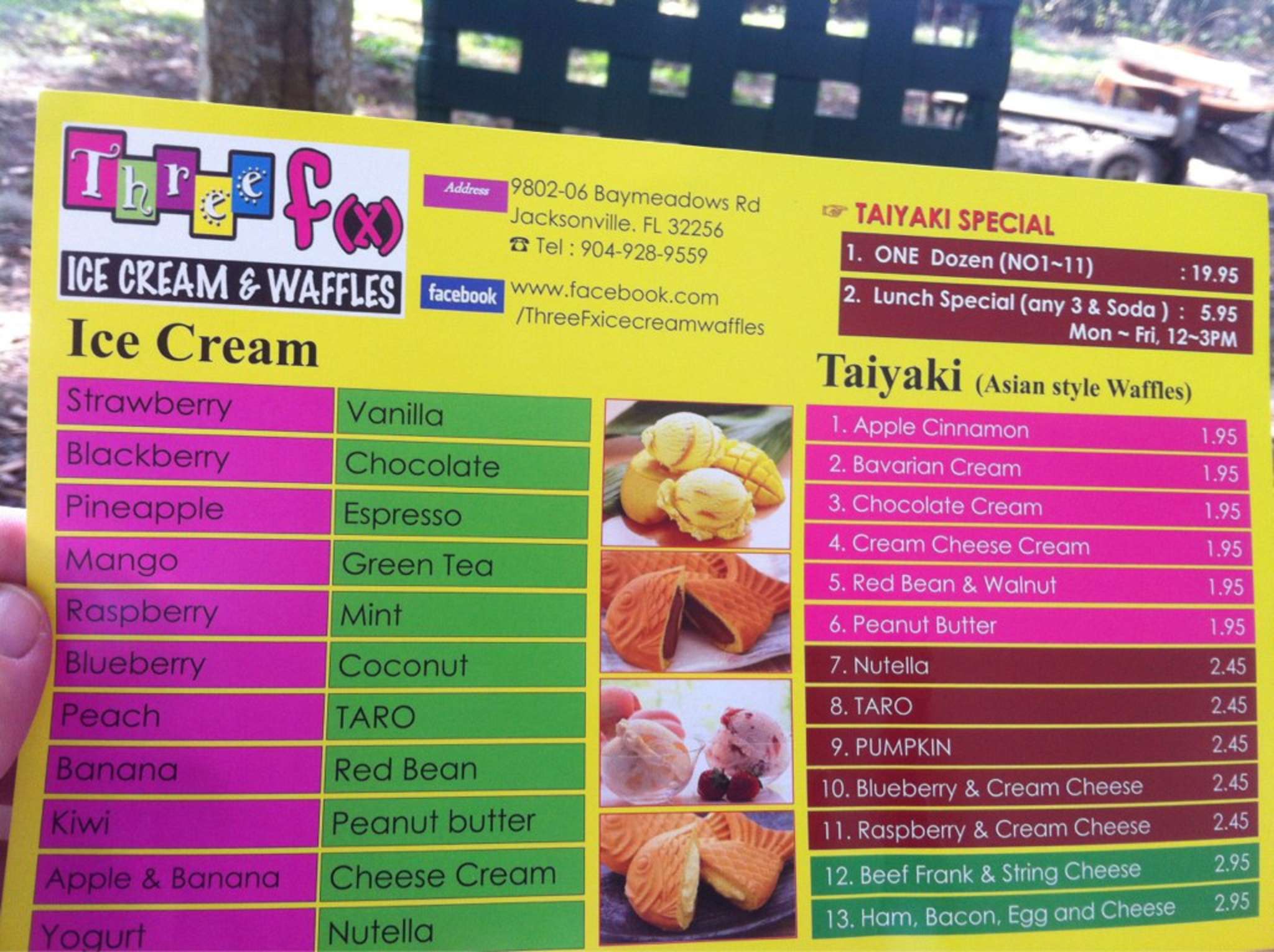 Three F(x) Ice Cream & Waffles Menu Urbanspoon/Zomato