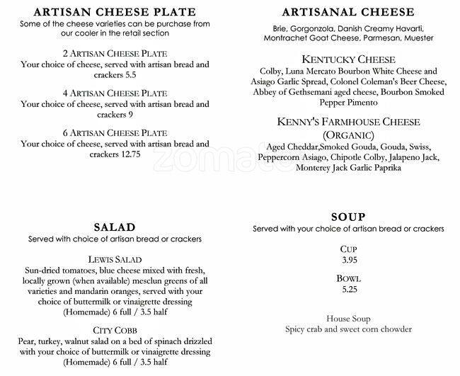 Menu at Capital Cellars pub & bar, Frankfort