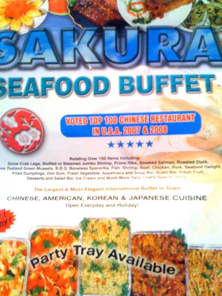 Sakura Buffet Menu Menu For Sakura Buffet Salinas Monterey Bay