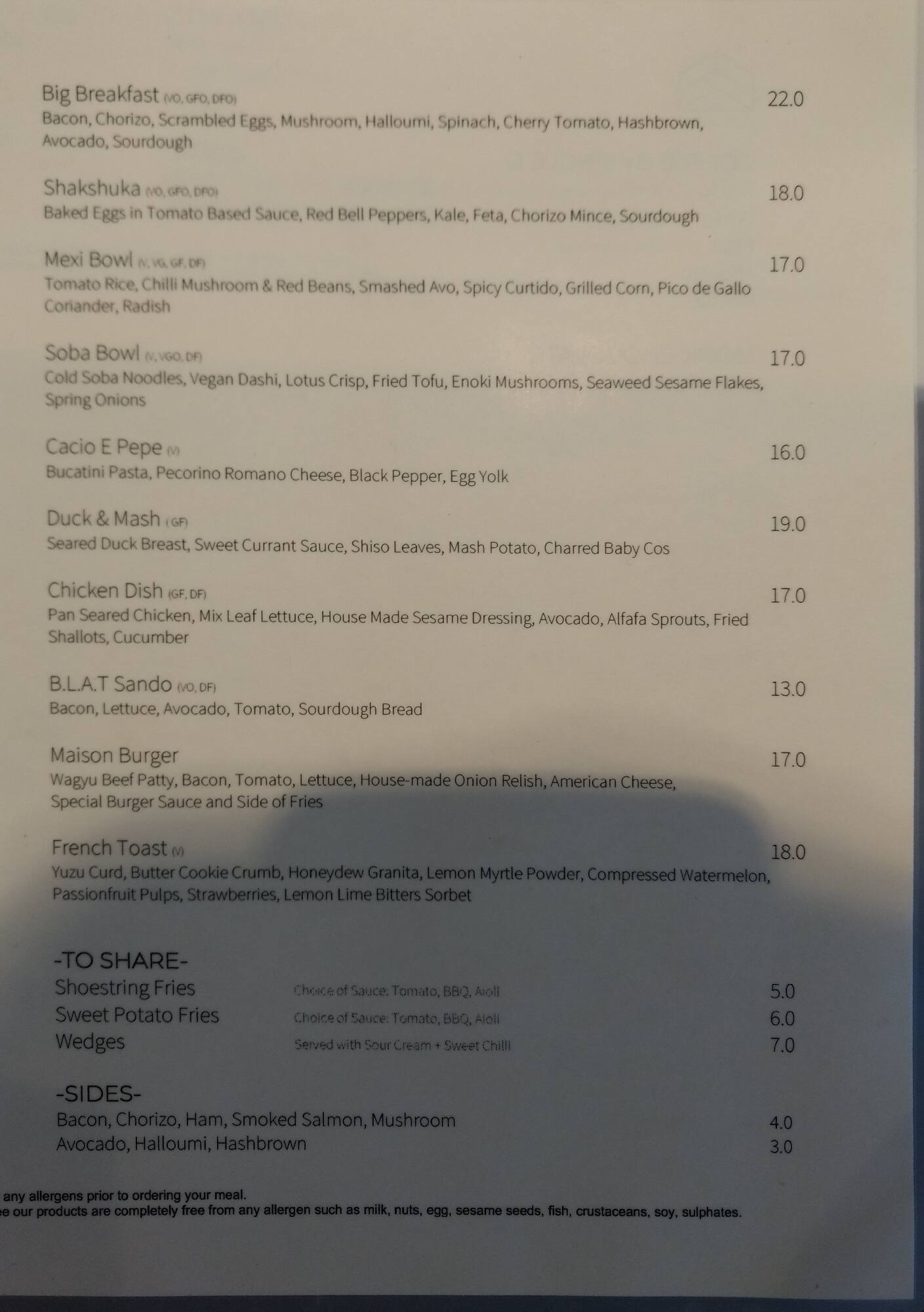 Maison Coffee Menu Menu For Maison Coffee Greenfield Park Sydney