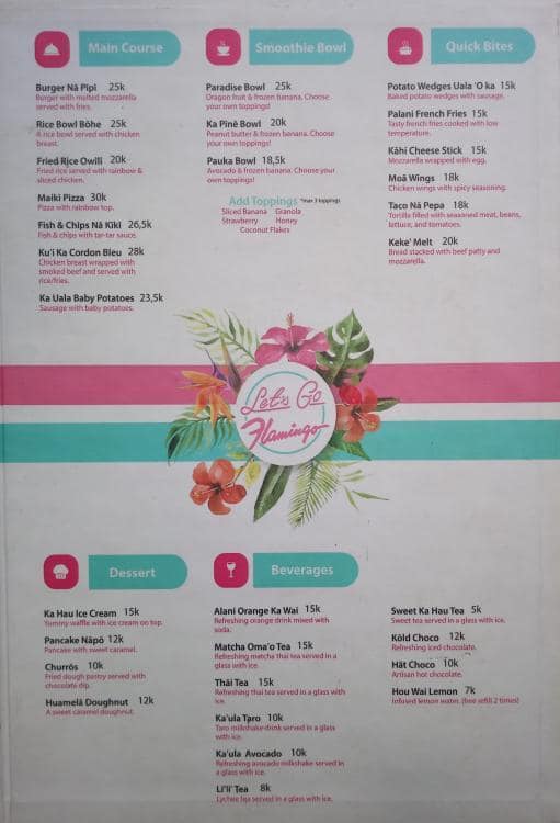 flamingo grill menu with prices