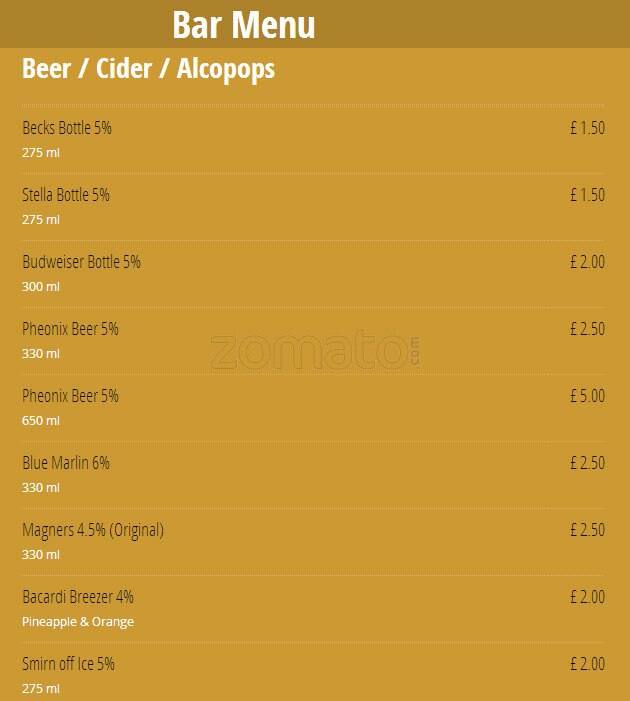 All Spice menu