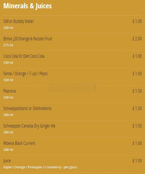 All Spice menu