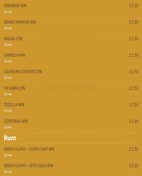 All Spice menu