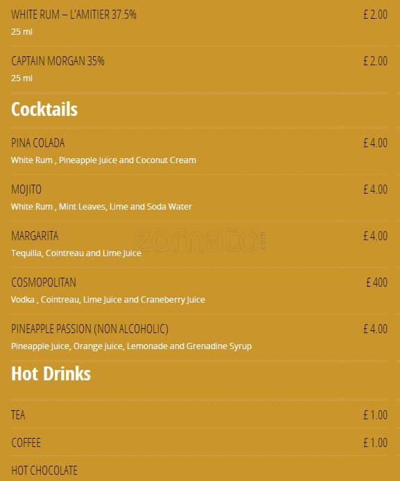 All Spice menu