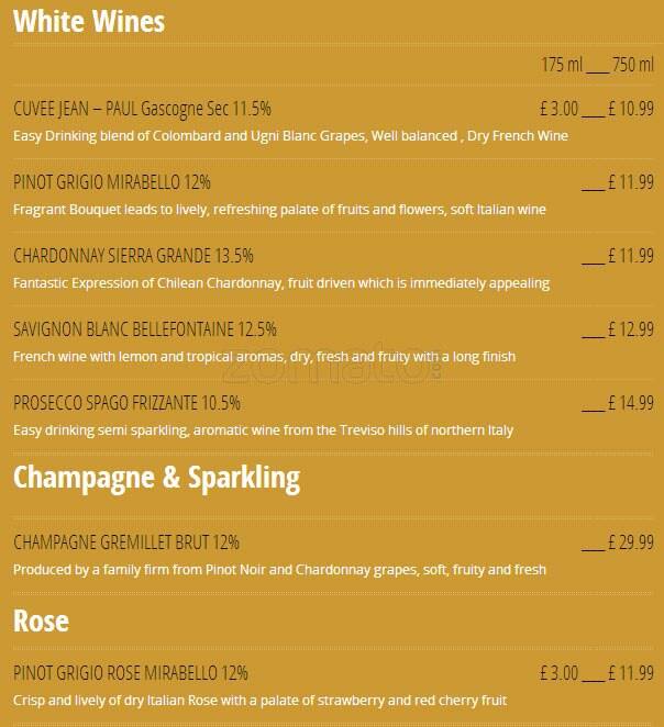 All Spice menu