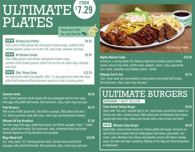 Menu at The Horse Shoe pub & bar, Glasgow