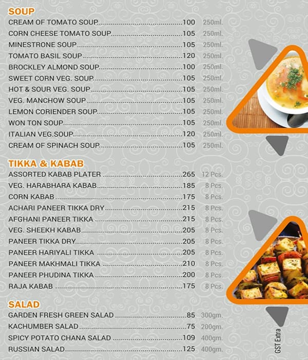 Zesty Treat Restaurant and Banquets menu