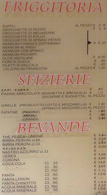 Menu di Pizzeria Vulcano 