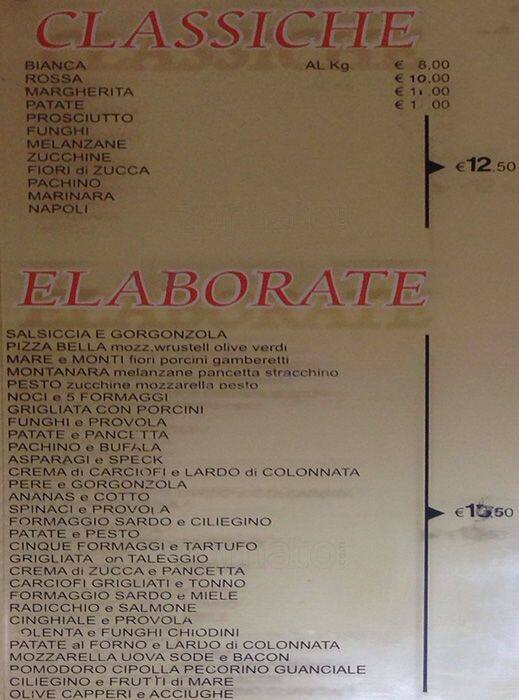 Menu di Pizzeria Vulcano 