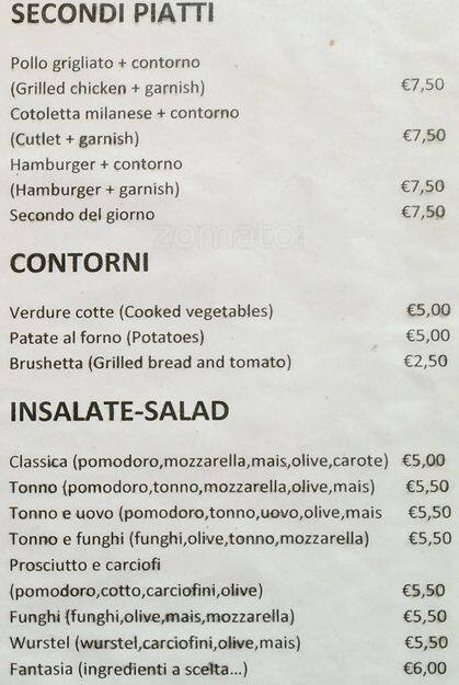 Menu di Bar Quadrifoglio 