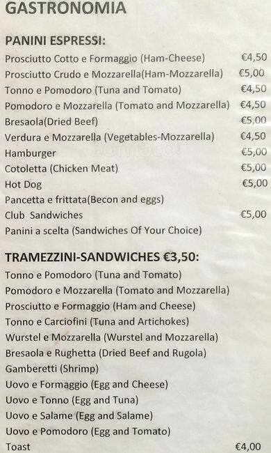 Menu di Bar Quadrifoglio 