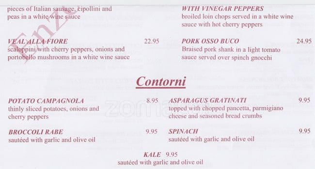 Menu At Enzo's Pizzeria, Yonkers, Arthur Ave