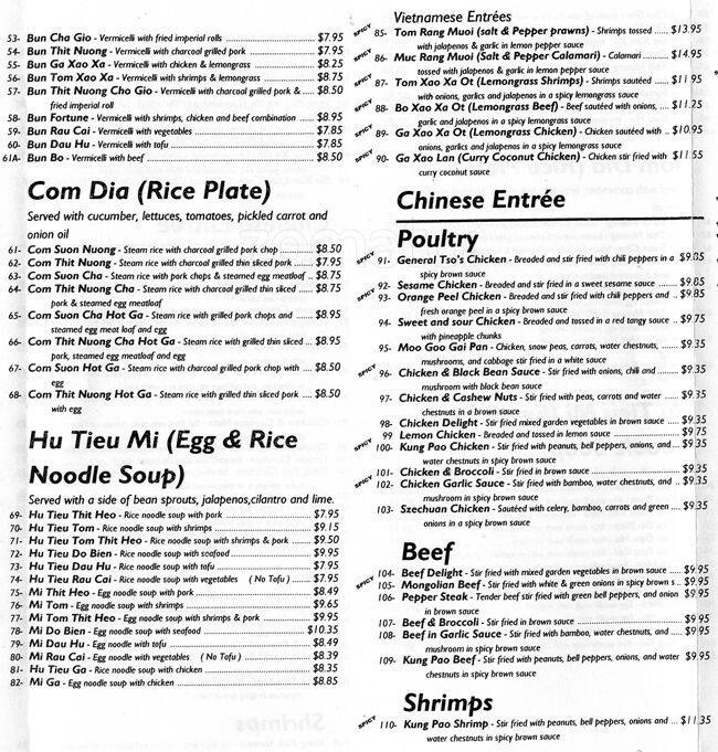 Menu At Fortune Garden Restaurant Round Rock