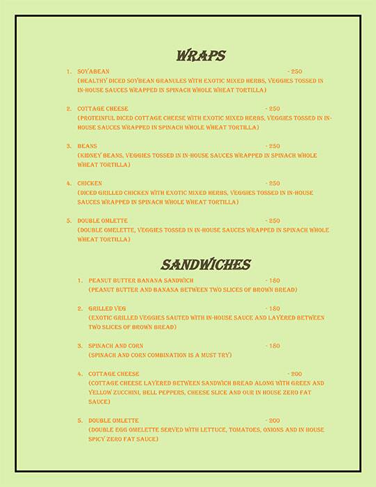 Salads & Grills Co menu