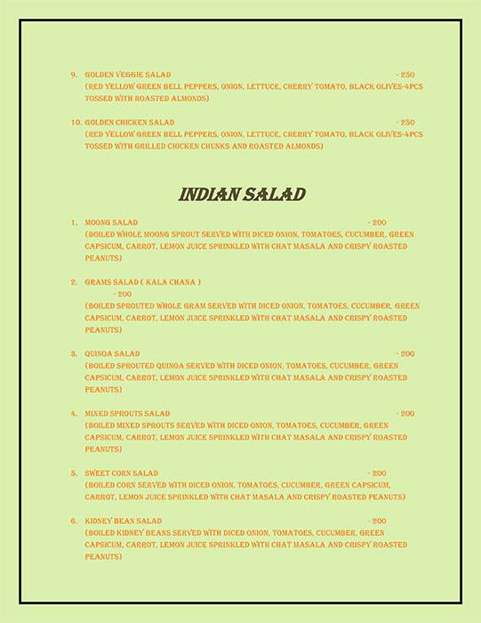 Salads & Grills Co menu