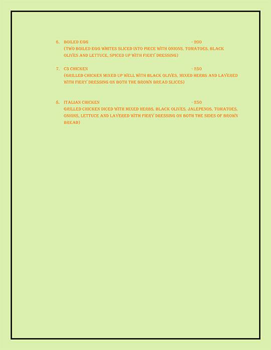 Salads & Grills Co menu