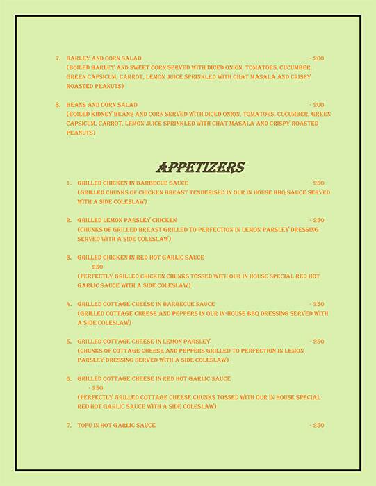 Salads & Grills Co menu