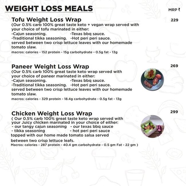 Bodypower Cafe menu