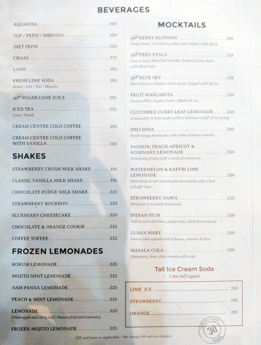 Menu at Cream Centre, Thane, Viviana Mall