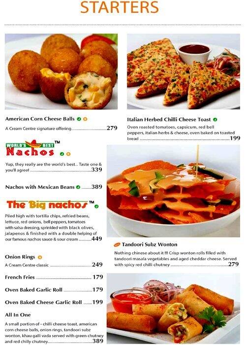 Cream Centre Menu, Menu for Cream Centre, Majiwada, Thane West, Mumbai