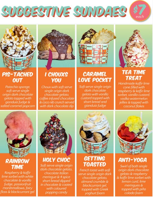 Messina Dessert Bar Menu, Menu for Messina Dessert Bar, Darlinghurst