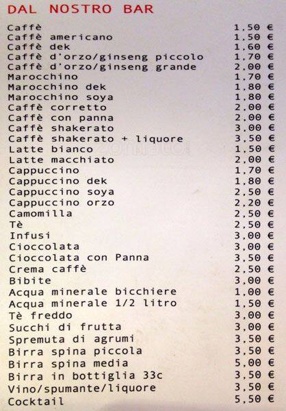 Menu di Good Morning Caffè 