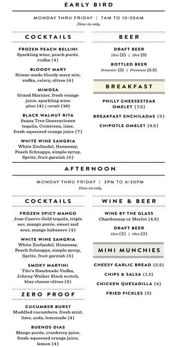 Black Walnut Cafe Menu, Menu for Black Walnut Cafe, Lake Travis Area ...