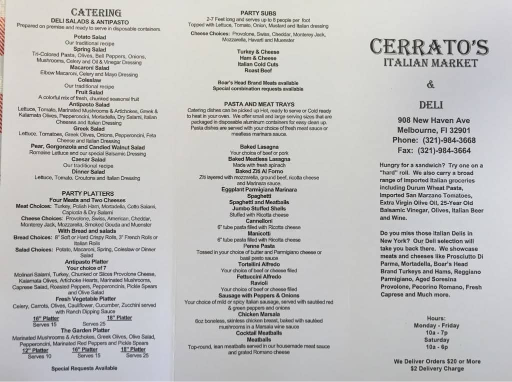 Cerratos Italian Market And Deli Menu Urbanspoonzomato 1373