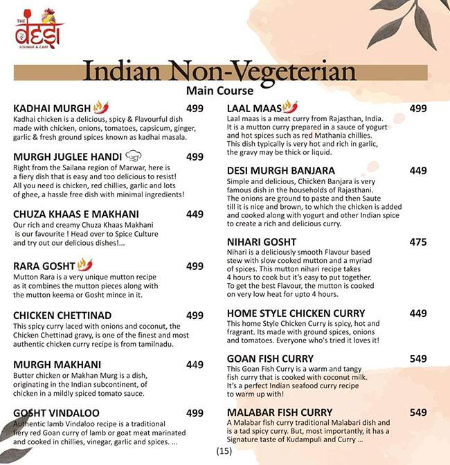 NUCLER - Ex Desi Cafe menu