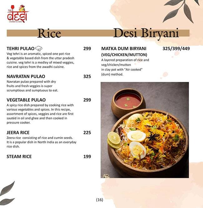 NUCLER - Ex Desi Cafe menu