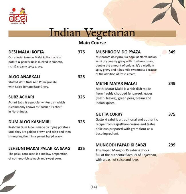 NUCLER - Ex Desi Cafe menu