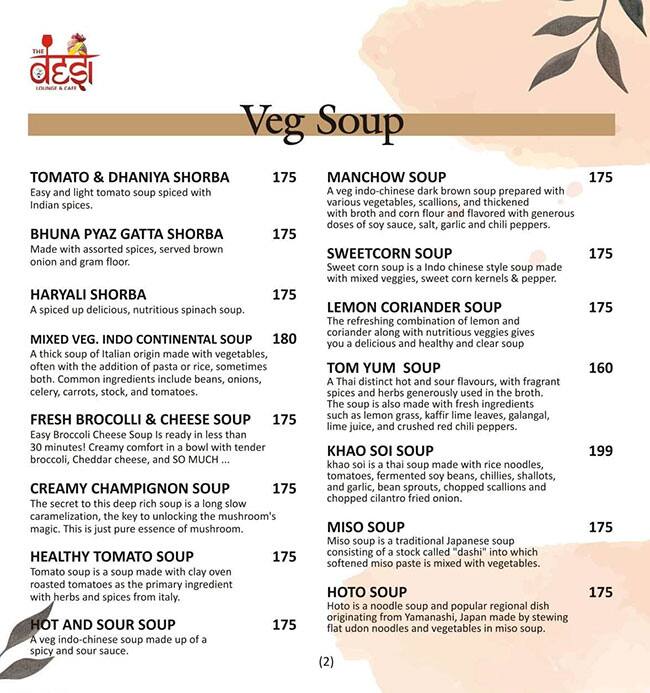 NUCLER - Ex Desi Cafe menu