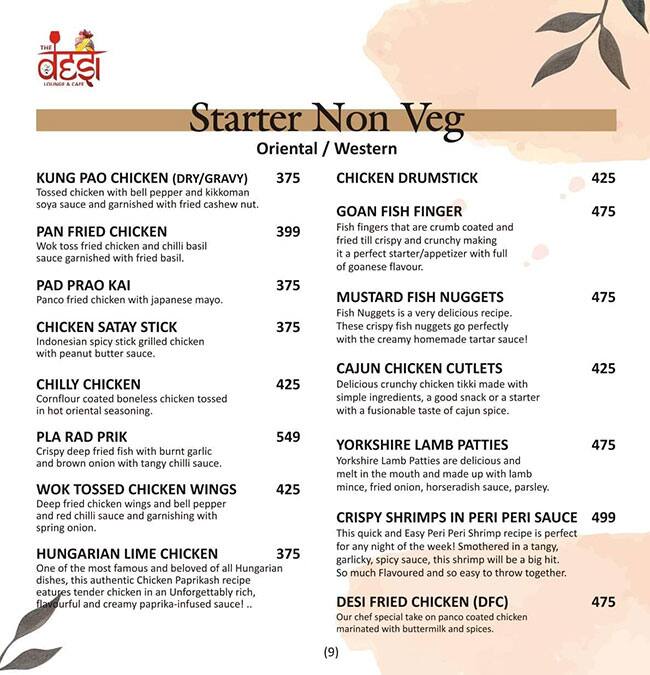 NUCLER - Ex Desi Cafe menu