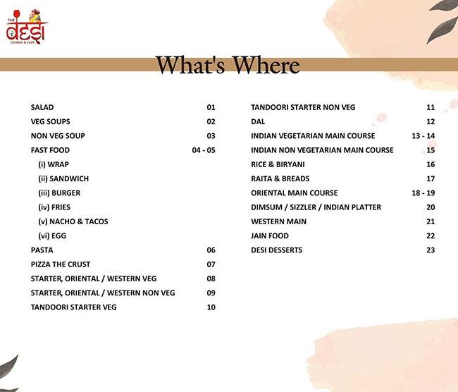 NUCLER - Ex Desi Cafe menu