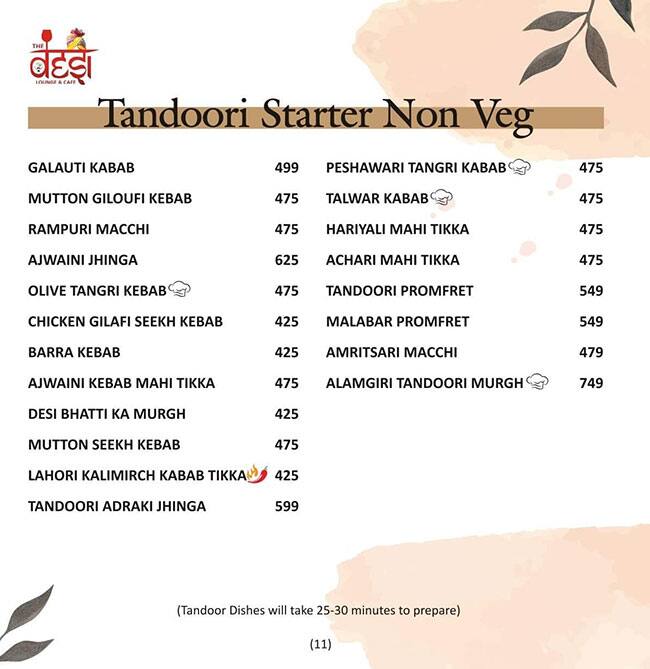 NUCLER - Ex Desi Cafe menu